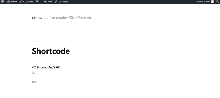 2fa-shortcode-on-webpage