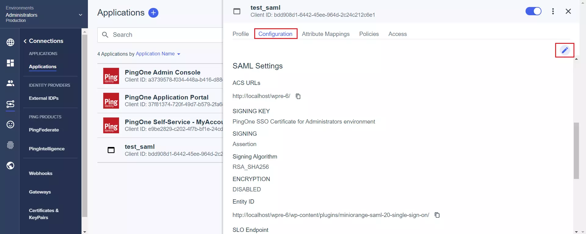 SAML Configuration