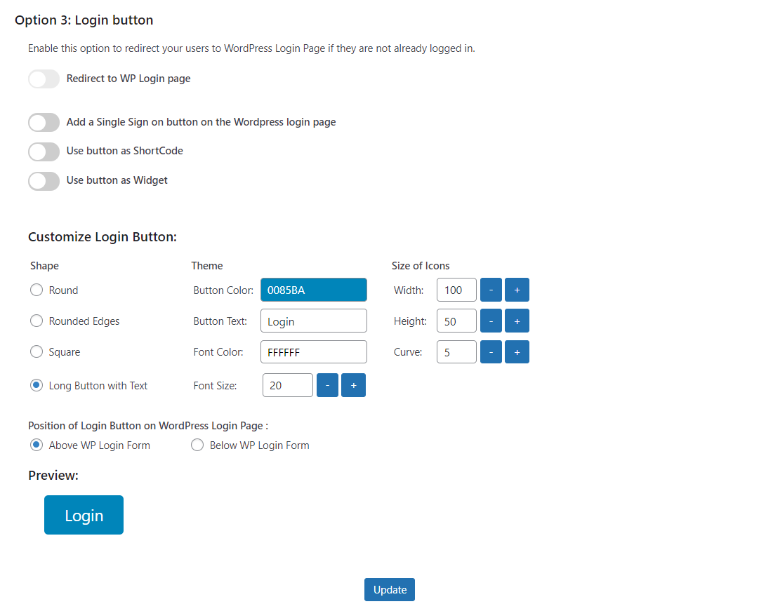 SP initiated SSO - login button