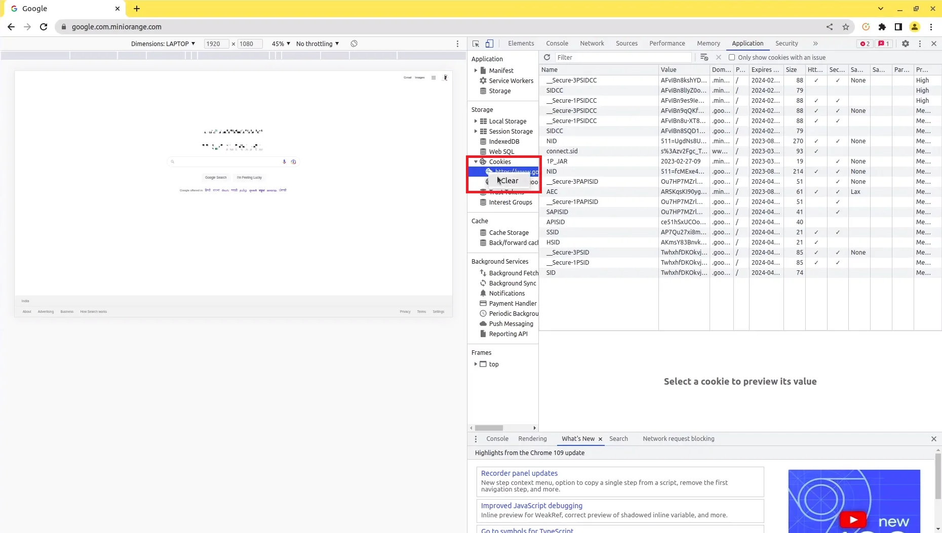miniorange reverse proxy click on clear