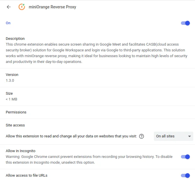 miniorange reverse proxy Configure details