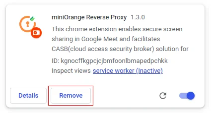 miniorange reverse proxy remove miniOrange extension